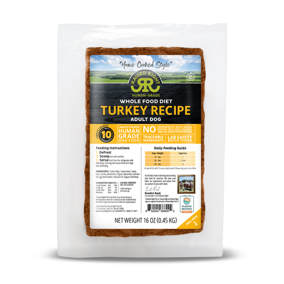 Raised Right Original Turkey Adult Dog Food