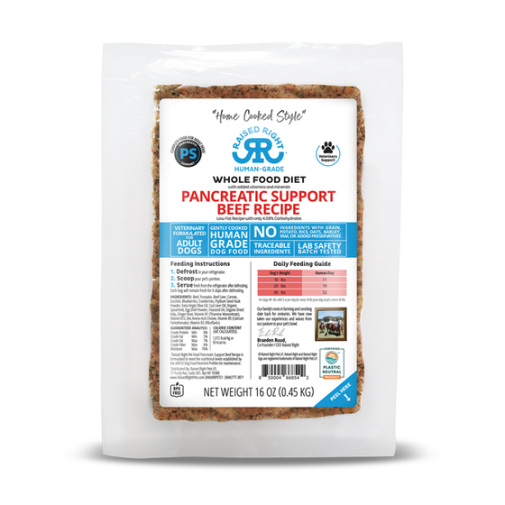 Raised Right  Pancreas Support Adult Beef  Dog Recipe