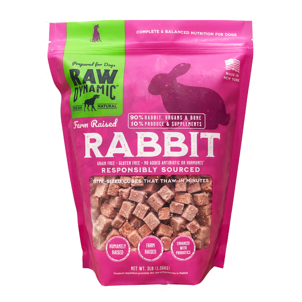 Raw Dynamic Frozen Rabbit cubes For Dogs – For Dog's Sake