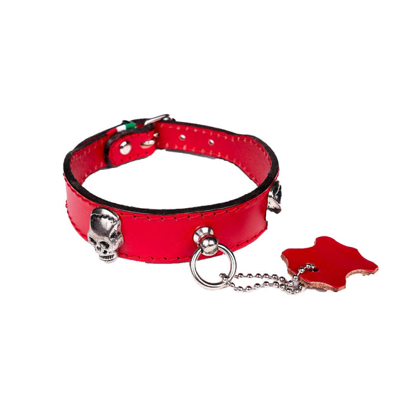 European Leather Skull Collar - Small