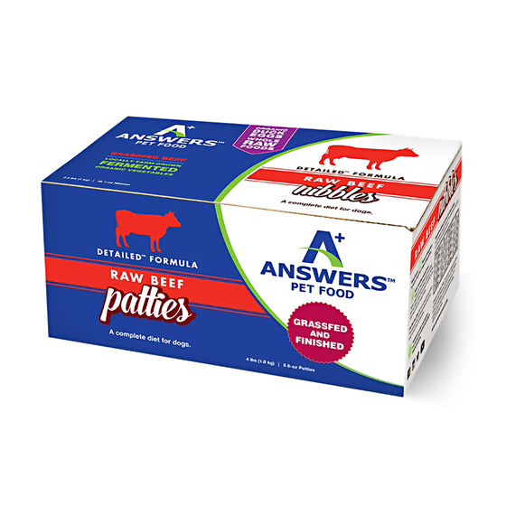 Answers Detailed Beef Frozen RAW Diet 20 lb Patties
