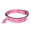 Italian Leather Studded Collar - Large