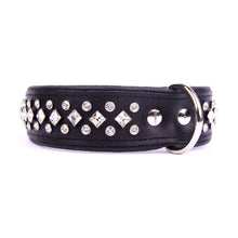  Handmade  Leather Collar with Crystals