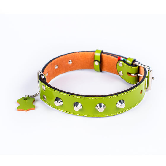 European Leather Studded Collar - Small